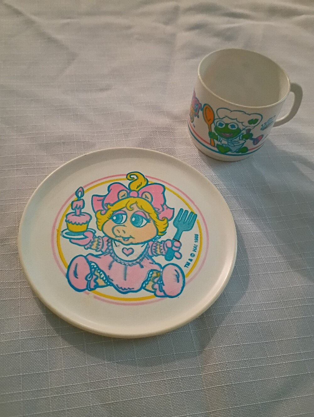 Jim Henson The Muppet Babies Plastic Cup And Plate.